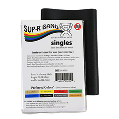 Fabrication Enterprises Sup-R Band&reg; Latex Free Exercise Band - 5 Foot Singles&reg;, Black - x-Heavy