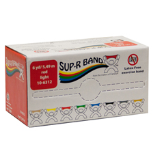 Fabrication Enterprises Sup-R Band&reg; Latex Free Exercise Band - 6 Yard Roll - Red - Light