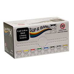 Fabrication Enterprises Sup-R Band&reg; Latex Free Exercise Band - 6 Yard Roll - Black - x-Heavy