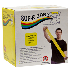 Fabrication Enterprises Sup-R Band&reg; Latex Free Exercise Band - 50 Yard Roll - Yellow - x-Light