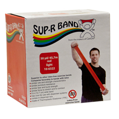 Fabrication Enterprises Sup-R Band&reg; Latex Free Exercise Band - 50 Yard Roll - Red - Light