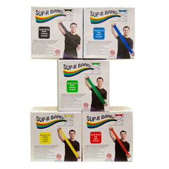 Fabrication Enterprises Sup-R Band&reg; Latex Free Exercise Band - 50 Yard Roll - 5-Piece Set (1 Each: Yellow, Red, Green, Blue, Black)