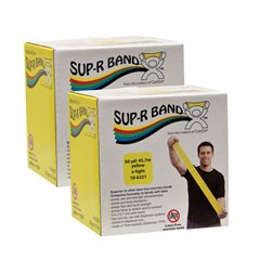 Fabrication Enterprises Sup-R Band&reg; Latex-Free Exercise Band - Twin-Pak&reg; - 100 Yard - (2 - 50 Yard Boxes) - Yellow