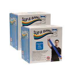 Fabrication Enterprises Sup-R Band&reg; Latex-Free Exercise Band - Twin-Pak&reg; - 100 Yard - (2 - 50 Yard Boxes) - Blue