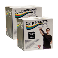 Fabrication Enterprises Sup-R Band&reg; Latex-Free Exercise Band - Twin-Pak&reg; - 100 Yard - (2 - 50 Yard Boxes) - Black