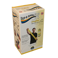Fabrication Enterprises Sup-R Band&reg;, Latex-Free, 5-Foot Singles&reg;, 30 Piece Dispenser, Yellow