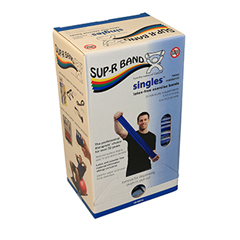 Fabrication Enterprises Sup-R Band&reg;, Latex-Free, 5-Foot Singles&reg;, 30 Piece Dispenser, Blue