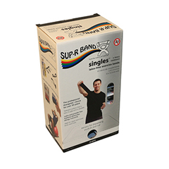 Fabrication Enterprises Sup-R Band&reg;, Latex-Free, 5-Foot Singles&reg;, 30 Piece Dispenser, Black