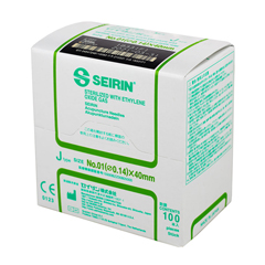 Fabrication Enterprises Seirin J-Type Acupuncture Needles, Size 0/01 (0.14Mm) X 40Mm , Box Of 100 Needles