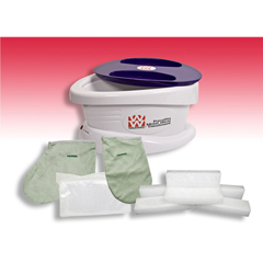 Fabrication Enterprises WaxWel&reg; Paraffin Bath - Standard Unit Includes: 100 Liners, 1 Mitt, 1 Bootie and 6 lb. Rose Paraffin