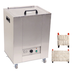Fabrication Enterprises Relief Pak Heating Unit, 12-Pack Capacity, Mobile with (4) Standard and (4) Oversize Packs, 220V