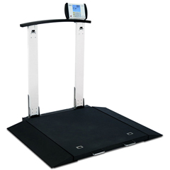 Fabrication Enterprises Detecto, Wheelchair Scale, Portable, Folding Column, 1000 lb x .2 lb / 450 kg x .1 kg, AC Adapter