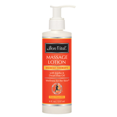 Fabrication Enterprises Bon Vital&reg; Muscle Therapy Massage Lotion - 8 oz with Pump - Case of 72