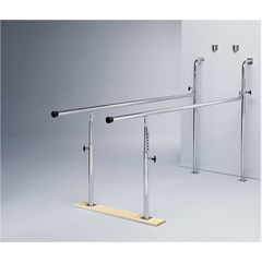 FNT15-4010 - Fabrication Enterprises - Parallel Bars, Wall-Mounted, Wood Base, Folding, Height Adjustable, 7 L x 22.5 W x 28 - 42 H