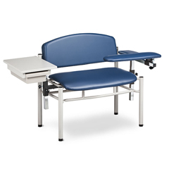 Fabrication Enterprises Clinton, SC Series Phlebotomy Chair, Extra-Wide, Padded Flip Arms, Drawer