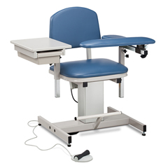 Fabrication Enterprises Clinton, Power Series Phlebotomy Chair, Padded Flip Arm, Drawer