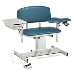 Fabrication Enterprises Clinton, Power Series Phlebotomy Chair, Extra-Wide, Padded Flip Arm, Drawer