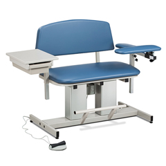 Fabrication Enterprises Clinton, Power Series Phlebotomy Bariatric Chair, Padded Flip Arm, Drawer
