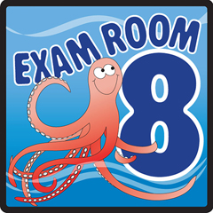 Fabrication Enterprises Clinton, Sign, Ocean Series, Exam Room 8 Sign