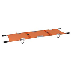 Fabrication Enterprises Folding Stretcher with Handles, Aluminum, Orange