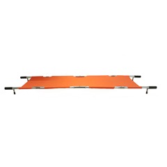 Fabrication Enterprises Four Fold Stretcher, Aluminum, Orange with Handles & Bag