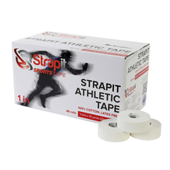 Fabrication Enterprises Strapit Athletic Tape - 1 inch (25mm) roll, box of 48