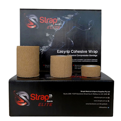 Fabrication Enterprises Strapit Professional Cohesive Bandage LF, 1in x 11 yds, Box of 24