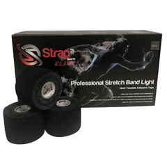 Fabrication Enterprises Strapit Pro Stretchband Light, Black, 2in x 7.5yds, Box of 24