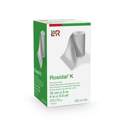 Fabrication Enterprises Rosidal K Short Stretch Elastic Bandage, 4 in x 5.5 yds (10 cm x 5 m)