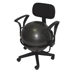 Fabrication Enterprises CanDo&reg; Ball Chair - Metal - Mobile - with Back - with Arms - with 18
