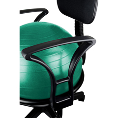 Fabrication Enterprises CanDo Ball Chair - Metal - Mobile - with Back - with Arms - with 22