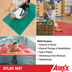 FNT32-1234R - Fabrication Enterprises - Airex® Exercise Mat - Atlas - Red, 78 x 48 x 5/8