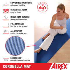FNT32-1238R-10 - Fabrication Enterprises - Airex® Exercise Mat - Coronella - Red, 72 X 23 X 5/8, Case Of 10