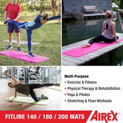 FNT32-1248A - Fabrication Enterprises - Airex® Exercise Mat - Fitline 140, Aqua, 23 x 56 x 0.4