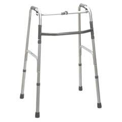 Fabrication Enterprises Folding 2-Button Walker, Junior, No Wheels, Case of 4