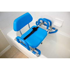 FNT43-2386 - Fabrication Enterprises - HydroSlide Bath Chair, Padded Swivel Seat