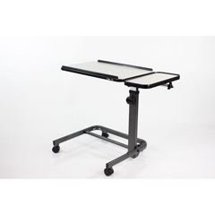 FNT43-2388 - Fabrication Enterprises - Acrobat Overbed Table, Adjustable Height, Tilt Top, White Birch