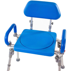 Fabrication Enterprises Liberty Folding Bath Chair, Swivel Seat, Padded Backrest and Armrests