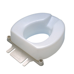 Fabrication Enterprises Contoured Elevated Toilet Seat, Elongated with Bolt-Down Bracket, 2