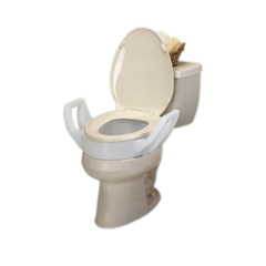 Fabrication Enterprises Elevated Toilet Seat with Arms and Lock-On Bracket