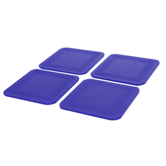 FNT50-1670B - Fabrication Enterprises - Dycem® Non-Slip Square Coasters, Set of 4, Blue