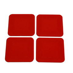 Fabrication Enterprises Dycem&reg; Non-Slip Square Coasters, Set of 4, Red