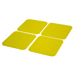 Fabrication Enterprises Dycem&reg; Non-Slip Square Coasters, Set of 4, Yellow