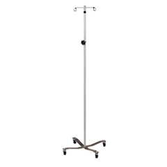 Fabrication Enterprises Clinton, Economy  IV Pole, Detachable 2-Hook Top, Stainless Steel