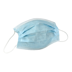 FNT70-0645-50 - Fabrication Enterprises - 3 Ply Disposable Face Masks with Ear Loops and Adjustable Nose Clips, Box of 50