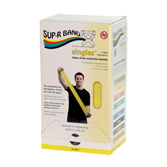 Fabrication Enterprises Sup-R Band, Latex-Free, 5-Foot Singles&reg;, 30 Piece Dispenser Set, Yellow-Black