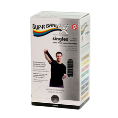 Fabrication Enterprises Sup-R Band, Latex-Free, 5-Foot Singles&reg;, 30 Piece Dispenser, Black