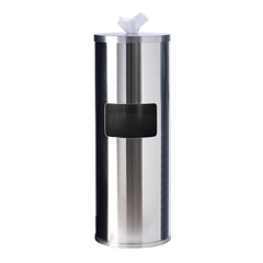 GDE19220 - GoodEarth - Stainless-Steel Floor Stand Wipe Dispenser with Built-in Trash Receptacle