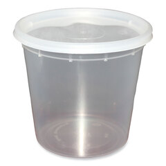 General Plastic Deli Container with Lid, 24 oz, Clear, Plastic, 240/Carton