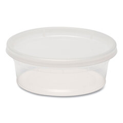 General Plastic Deli Container with Lid, 8 oz, Clear, Plastic, 240/Carton